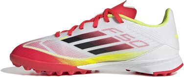 Дитячі футбольні бутси adidas F50 League для гри на траві, розмір 33 EU, білий/чорний/жовтий