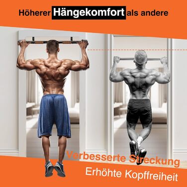 Кімнатна турнік DH FitLife для дверей без свердління, мультигрип | Турнік для підтягувань на двері, 65-92 см