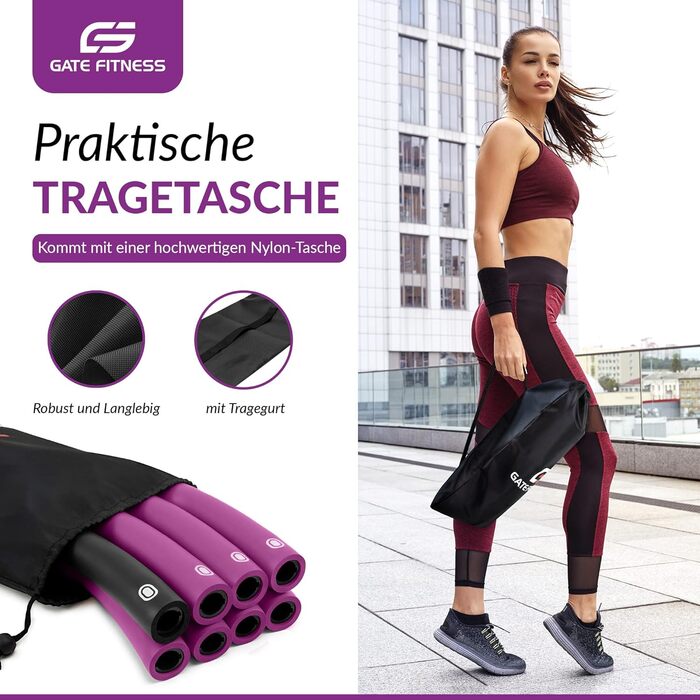 Обруч для схуднення Gate Fitness (1.2/1.5/2 кг) з хвилястою поверхнею для дорослих та дітей, фітнес-обруч з пінополіуретану фіолетового кольору
