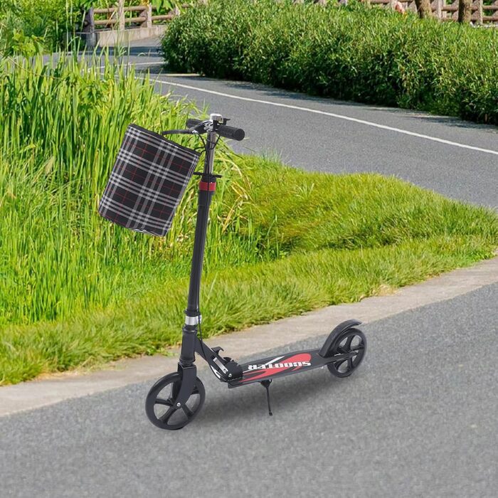 Міський складний трюковий самокат T-Style з кошиком та дисковим гальмом, 210 мм колеса, для дорослих