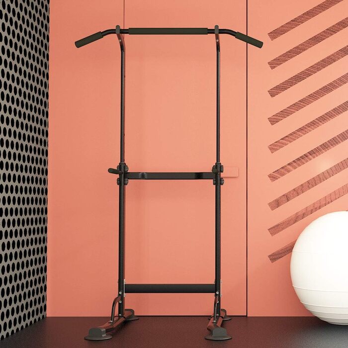 Силова станція sogesfurniture Power Tower, багатофункціональний турнік-бруси, регульована висота 165-210 см, для підтягувань та віджимань, модель BHEU-PSBB005