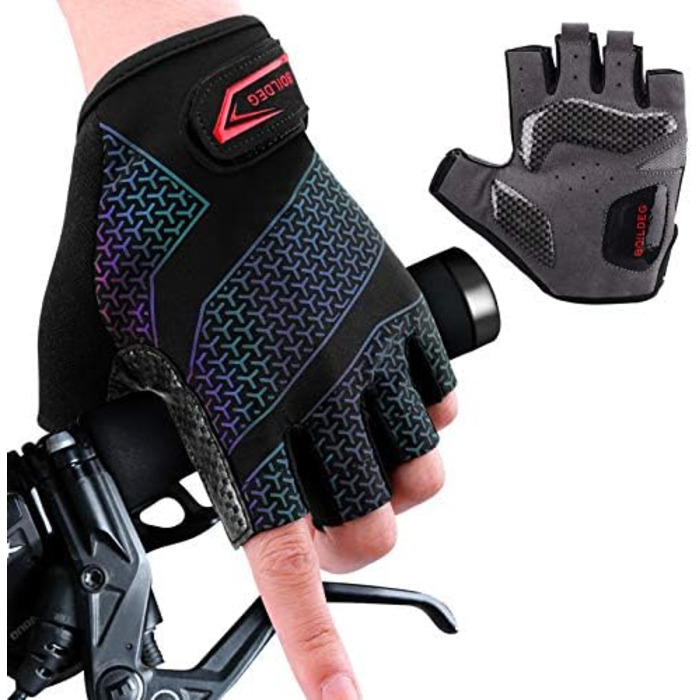 Велосипедні рукавички без пальців для MTB, фітнесу, дамам та чоловікам. Дихаючі, антиковзні, амортизуючі. Розмір M. Зміна кольору.