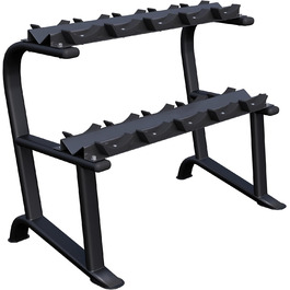 Стійка для гантелей GORILLA SPORTS, 2-рівнева, 121x65x100 см, до 250 кг, сталева, підставка для гантелей, органайзер для гантелей