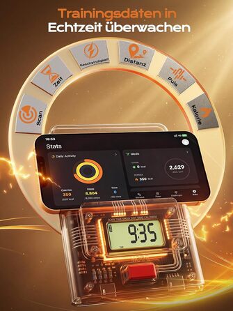 Велотренажер магнітний Dskeuzeew з додатком та LCD-монітором, до 160 кг