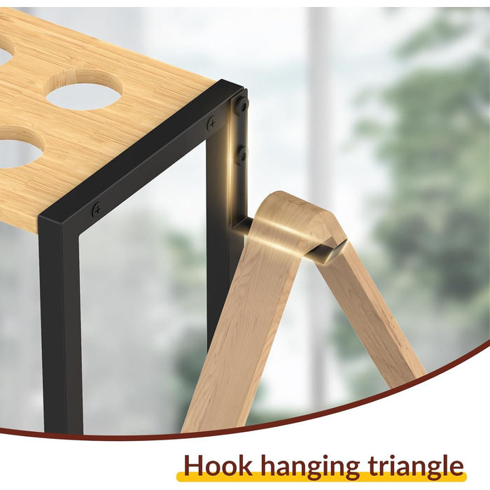 Стійка для більярдних київ YBING: тримає до 10 київ, бамбукова, з невеликою поличкою