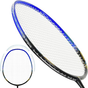 Набір для бадмінтона з 2 графітовими ракетками - зносостійкий дизайн - комплект для дорослих. Включає: воланчики, обмотка для ручки, сумка для ракеток. Колір: світло-фіолетовий + чорний