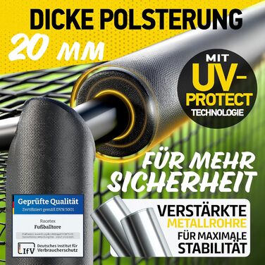 Ворота для футболу в сад для дітей та дорослих з антикорозійним покриттям. Ворота для дітей з анкерами для оптимальної фіксації. Футбольні ворота з м'якою оббивкою 300x200 см