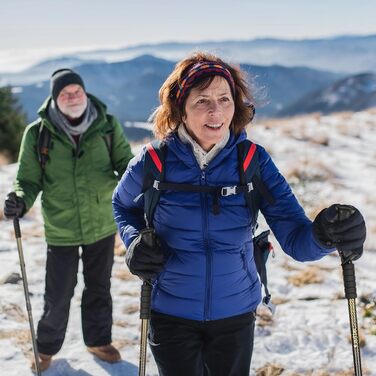 Ультралегкі трекінг-палиці для скандинавської ходьби (Nordic Walking) з гумовими наконечниками, односекційні, 110 або 115 см, чорно-золоті, для жінок та чоловіків