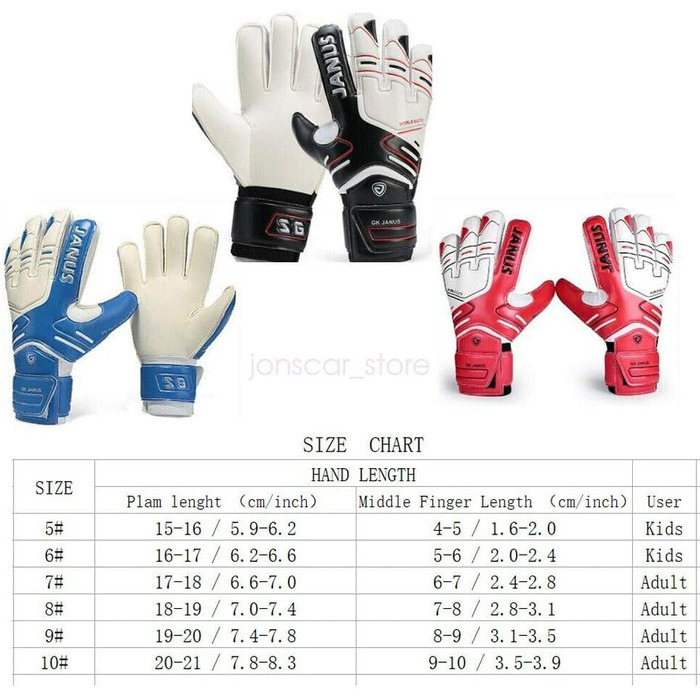 Професійні воротарські рукавички для футболу з захистом пальців з латексу, чорні, розмір 8 (для дітей та дорослих)