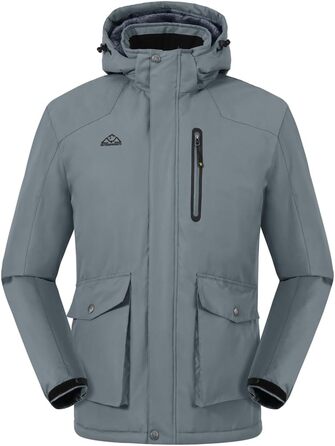 Чоловіча зимова куртка для туризму та активного відпочинку з капюшоном (Сірий, XL)