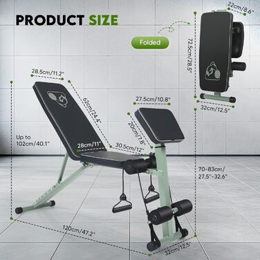 Регульована лавка для тренувань з 7-позиційною спинкою та 6-позиційним регулюванням, для дому або спортзалу (водостійка шкіра PU)