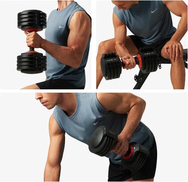 Гантелі CURSOR FITNESS чавунні, регульовані, 5 рівнів, для дому, 11.3 кг/25.9 кг