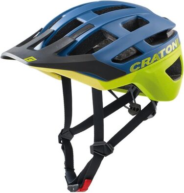 Велошолом Cratoni Allrace для трейлу та ендуро, універсальний, синьо-жовтий, розмір S-M (52-57 см)
