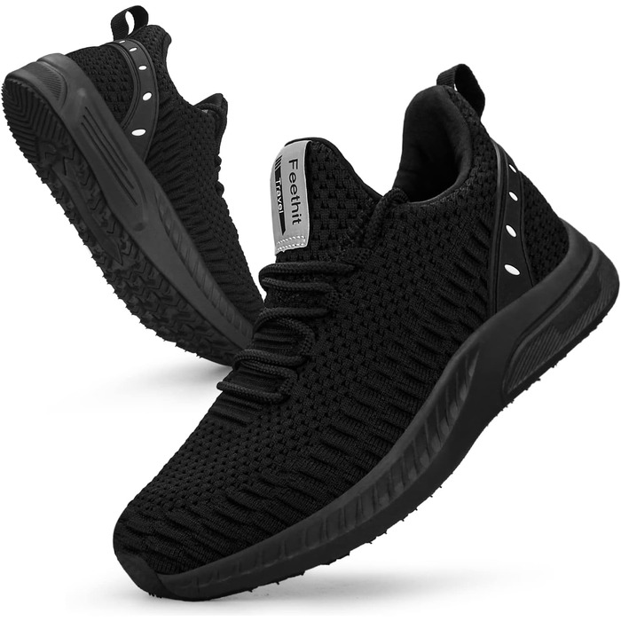 Жіночі кросівки Feethit для бігу та фітнесу. Легкі, дихаючі, з гумовою підошвою. Розмір 39 EU, чорний колір.