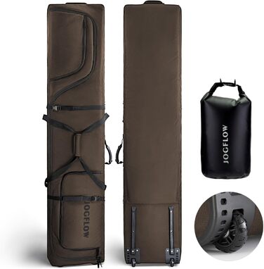 Скі-сумка Skitasche 360° з роликами, водонепроникна, 1200D, для 1/2 комплектів лиж, 190 см, Khaki