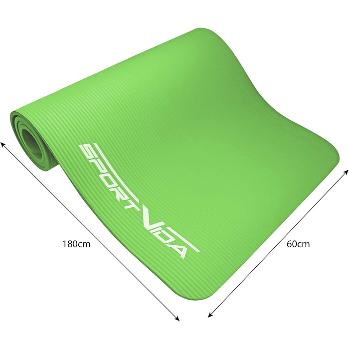Килимок для йоги SportVida з нековзким покриттям, NBR, 180 x 60 x 1,5 см - для дому та занять спортом