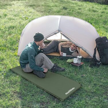 Naturehike Саморозкладаний килимок для сну 5 см, міцний туристичний килимок для кемпінгу, з'єднується з іншими, для наметів, гамаків, походів, сімейного кемпінгу | R-значення 4.8, зелений