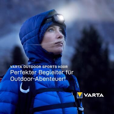 Ліхтар налобний VARTA H30R Wireless Pro LED, перезарядна, вологостійкий, для кемпінгу, бігу, туризму