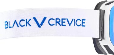 Унісекс лижна маска Black Crevice, безрамкова, циліндричні лінзи, UV-захист, антифог, для окулярів, біло-синя