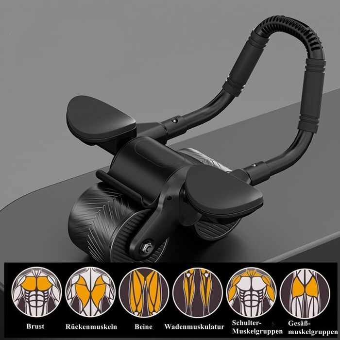 Ролик для пресу з автоматичним відскоком та підтримкою ліктів, чорний