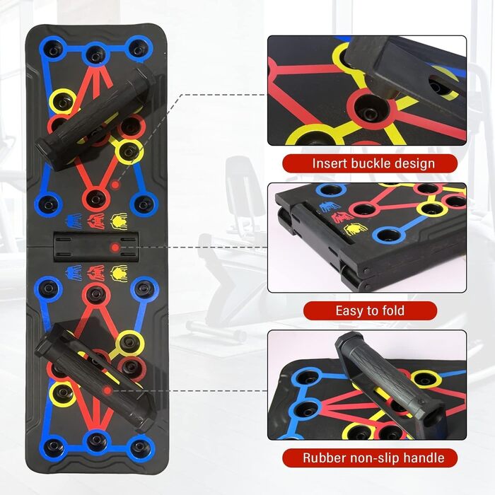 Багатофункціональна дошка для віджимань Push-Up Board, складаний тренажер для комплексного тренування м'язів усього тіла
