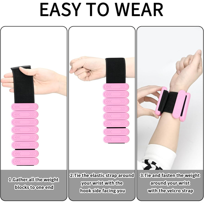 Набір манжет для ніг Smlper 2 шт. (2 кг) - для фітнесу, йоги, пілатесу, ходьби, бігу (рожевий)