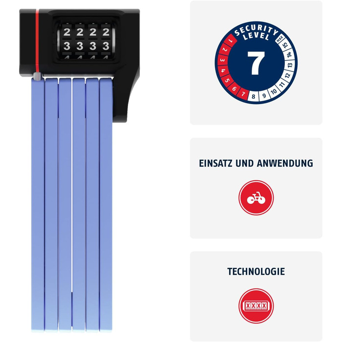 Замок велосипедний ABUS Bordo uGrip 5700C SH з кріпленням, 80 см, кодовий, рівень захисту 7