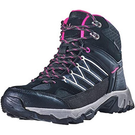 Чорні жіночі трекінгові черевики Black Crevice з високим верхом, водонепроникні, для хайкінгу та активного відпочинку, преміум-якість, з чудовою амортизацією, 42 EU, чорно-рожеві