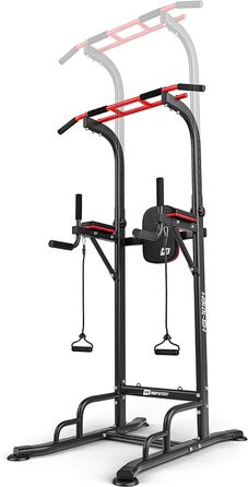 Силова станція Hop-Sport HS-1016 з турніком і брусами, Power Tower для підтягувань і віджимань, антиковзні ручки, 2 еспандери