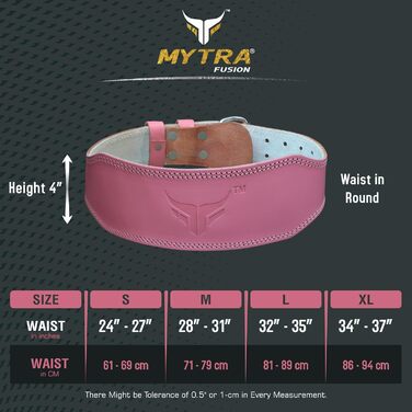 Жіночий пояс для пауерліфтингу Mytra Fusion з натуральної шкіри для тренажерного залу, фітнесу, воркауту, важкої атлетики, станового тягання та пауерліфтингу