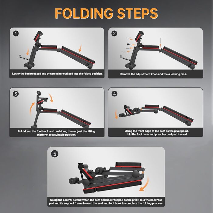 Регульована складана лава для тренувань JOROTO, 350 кг, для домашнього спортзалу, римський стул, тренажер для спини