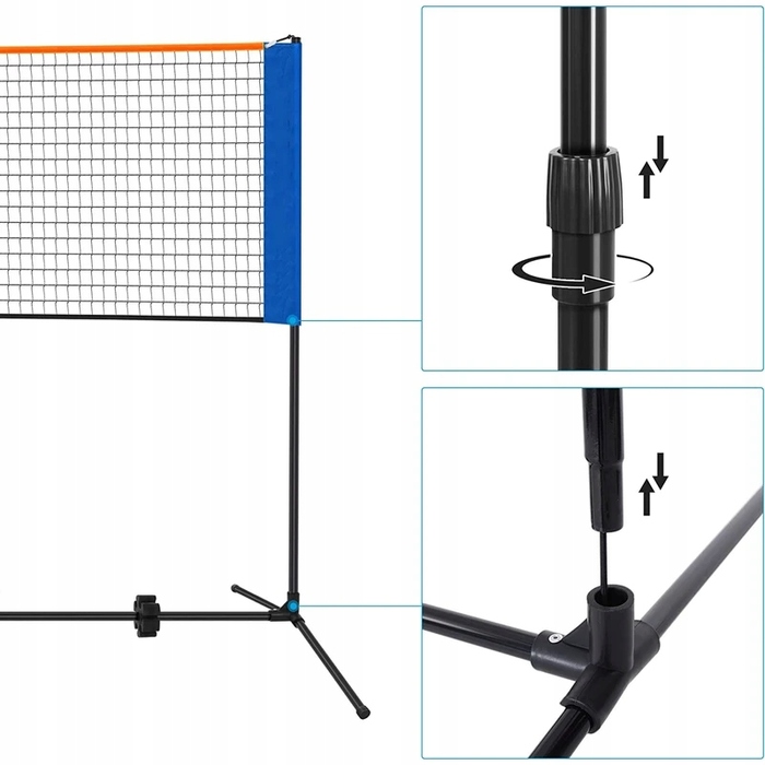 Універсальний набір сітки для волейболу, бадмінтона та тенісу, портативна, регульована, 310 x 225 см
