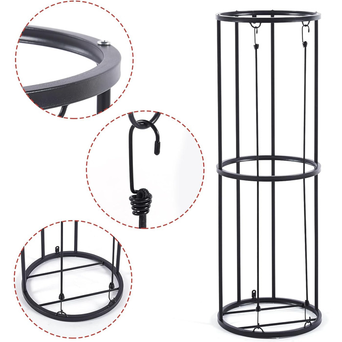 Стійка для зберігання м'ячів: футбольних, баскетбольних, волейбольних. Органайзер для спортивного інвентарю на стіну, чорний