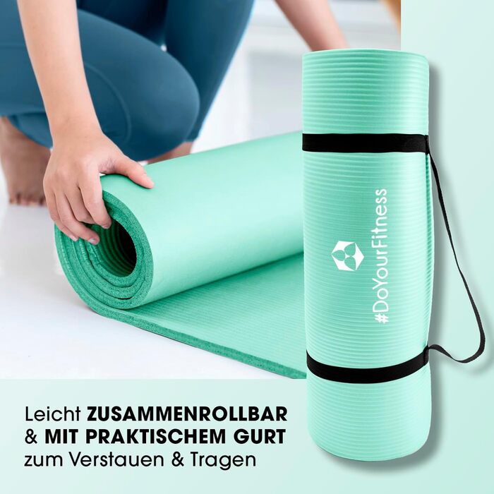 Фітнес килимок DoYourFitness: антиковзаюча поверхня, 183x61 см або XXL 190x100 см, товщина 0,8-2 см. Для занять фітнесом, йогою та гімнастикою. Підходить для дому та вулиці.