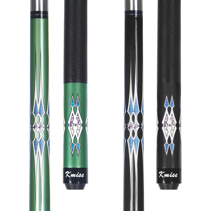 Набір кийків для більярду Kmise Pool-Stick-Set, 12,7 - 147,3 см, канадський клен, професійний, для дорослих, 3 шт. (зелений, червоний, чорний)