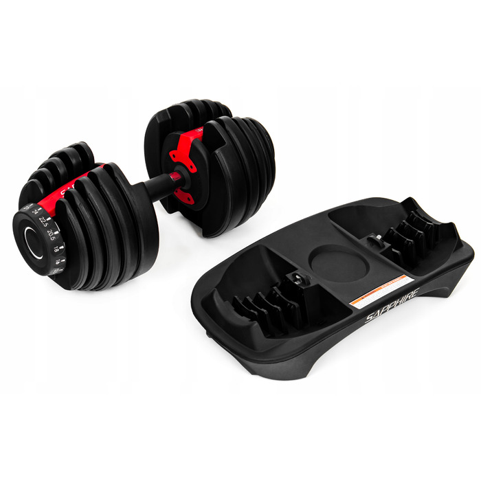 Регульовані гумовані гантелі Sapphire, 1 x 24 кг