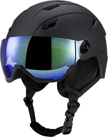 Шолом для гірськолижного спорту та сноуборду з маскою Skihel Kit, UV400, PC-маска, регульований, вентиляція, унісекс, білий (чорний, M)