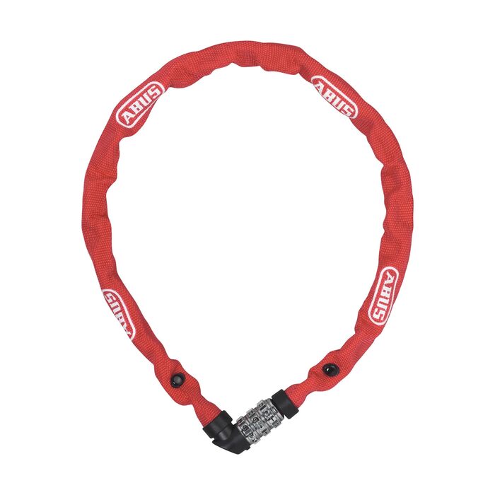 Замок ланцюговий ABUS 1200 Web – кодовий замок з 3-значною комбінацією, сталевий ланцюг, легкий велосипедний замок, 60 см, червоний