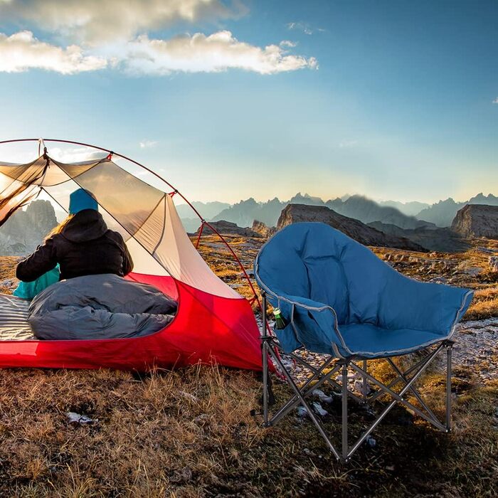 Крісло для кемпінгу High Point Sports Moon Chair XXL: широке, розкладне, до 150 кг, для відпочинку на природі та вдома