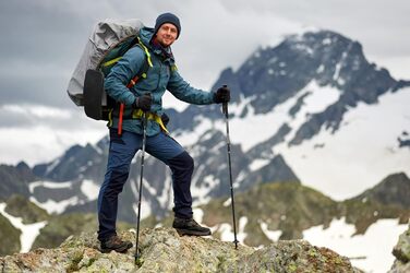 Трекінгові палиці Hop-Sport HS-0135TP для Nordic Walking з телескопічною ручкою та амортизатором (чорні)