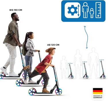 Міський самокат Apollo Phantom Pro - XXL колеса, складний, регульована висота, для дорослих, дітей та підлітків