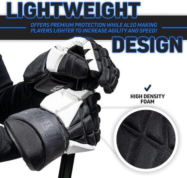 Хокейні рукавички Franklin Sports - для гри з м'ячем та на вулиці - легкі, класичний крій - розмір Senior