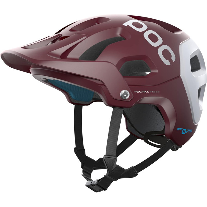 Велосипедний шолом POC Tectal Race MIPS для трейлу, ендуро та all-mountain, з аримідним захистом, легким регулюванням розміру, системою MIPS, колір червоний/білий, розмір S (51-54 см), модель 2021