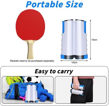 Мережа для настільного тенісу Flintronic, висувна, портативна, 170 см, чорно-червона