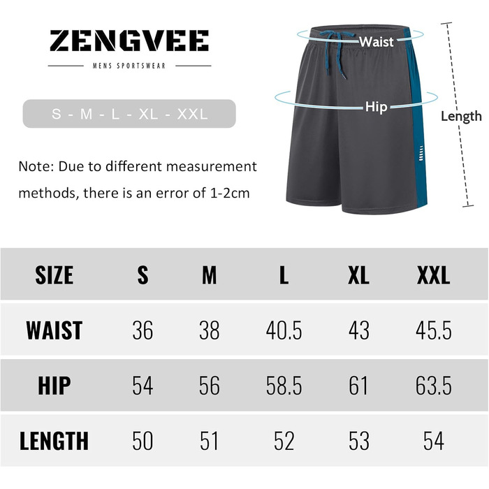 Шорти чоловічі ZENGVEE 3/5 шт. у наборі, з світловідбиваючими смугами, швидковисихаючі, дихаючі, легкі, для тренувань, спорту, воркауту (L, Bgn Blue Green)