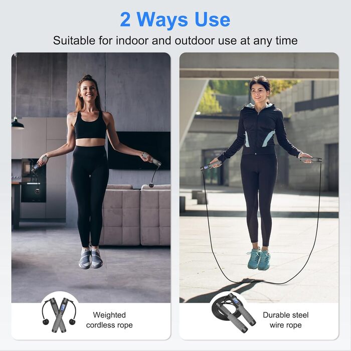 Скакалка з лічильником Flintronic, скакалка для фітнесу, швидка скакалка, регульована скакалка з антиковзними ручками для інтервальних тренувань, HIIT, сіра та чорна