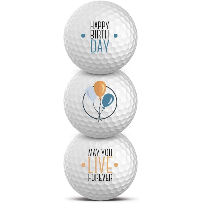 Гольф-м'ячі Titleist Pro V1 3 шт з написом Happy Birthday – подарунок для гольфіста