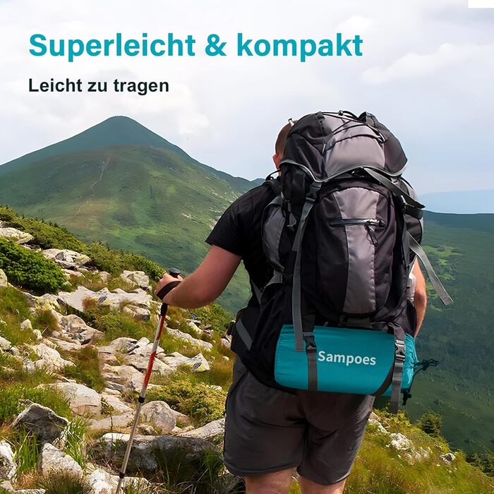 Надувний килимок для кемпінгу Isomatte 10 см, самонадувний, з насосом, для туризму та відпочинку на природі, односпальний, блакитний