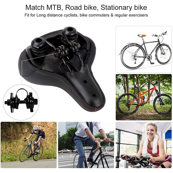 Велосипедне сідло Dripex для чоловіків та жінок: зручне, м'яке, гелеве, водостійке, ергономічне для MTB, Citybike, шосе