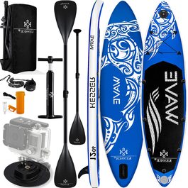 Надувне SUP Board KESSER® Aqua: комплект для SUP-бордингу | 320 см, 130 кг, блакитний | з аксесуарами